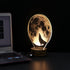 LED Table Lamp Jubapoz 3D Illusion Night Light Desk Lamp USB 3D Illusion Lamp, Acrylic Creative Toys Decorations, Warm White (Wolf)