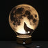 LED Table Lamp Jubapoz 3D Illusion Night Light Desk Lamp USB 3D Illusion Lamp, Acrylic Creative Toys Decorations, Warm White (Wolf)