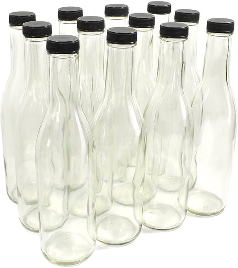 nicebottles Clear Glass Woozy Bottles, 12 Oz - Case of 12
