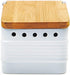 RSVP International White Stoneware Kitchen Collection, Stoneware Garlic Keeper, 4.5x4x4.5"