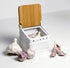 RSVP International White Stoneware Kitchen Collection, Stoneware Garlic Keeper, 4.5x4x4.5"