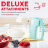 Dash SmartStore Deluxe Compact Electric Hand Mixer + Whisk and Milkshake Attachment for Whipping, Mixing Cookies, Brownies, Cakes, Dough, Batters, Meringues & More, 3 Speed, 150-Watt Aqua
