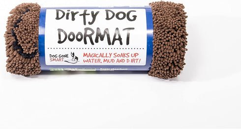 Dog Gone Smart Dirty Dog Doormat Cute Paw Print Ultra Water Absorbent Fast Drying Microfiber Small, Medium, Large and Runner Heavy Non-Skid/Slip Backing Machine Wash, Rain Snow Muddy Wet Shoes & Paws