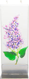 Flatyz Hand Painted Flat Candle| Unscented, Dripless, Smokeless, Decorative | Purple Lilac | Double Wick with Metal Base | Unique Gift Idea and Home Décor Accent