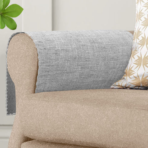 Joywell Thick Linen Sofa Armrest Cover for Recliner Anti-Slip Armchair Slipcover for Living Room Couch Loveseat Sofa Arm Protector for Pets, Cats, Set of 2, Grey