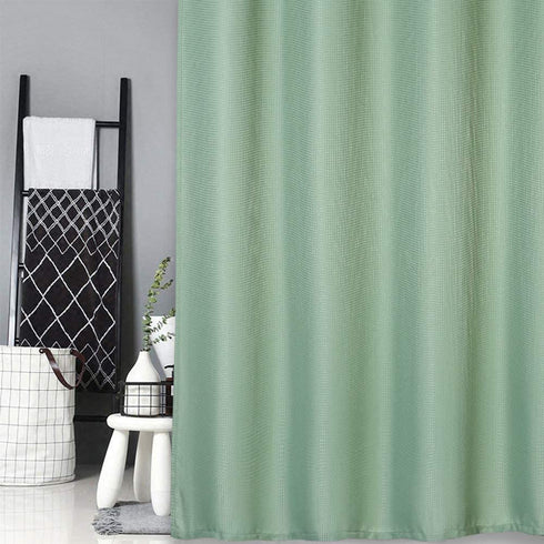 Sage Green Shower Curtain, Waffle Weave Polyester Fabric Shower Curtains for Bathroom Washable, Sage Green, 72x72 Inch
