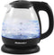 Elite Gourmet EKT1001B Electric BPA-Free Glass Kettle, Cordless 360° Base, Stylish Blue LED Interior, Handy Auto Shut-Off Function Quickly Boil Water for Tea & More, 1L, Graphite Black