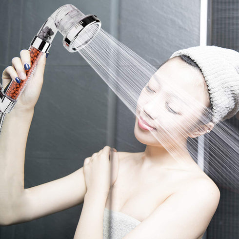 High Pressure Handheld Shower Head with Hose and Bracket, Ionic Filter Spray Filter Showerheads with 3 Setting, Water Saving and Stone Filter Beads Shower Head for Dry Hair and Skin Spa by imtfzct