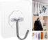QUALIALL 33lbs Adhesive Hooks for Hanging on Wall or Ceiling, Heavy Duty, Clear, Damage Free, Traceless, Stick on Hangers for Kitchen Bathroom, 10pcs