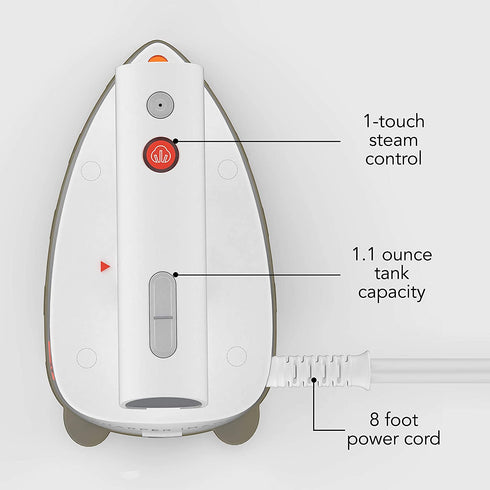 Sharper Image SI-755 Mini Steam Iron with Dual Voltage for Travel, White