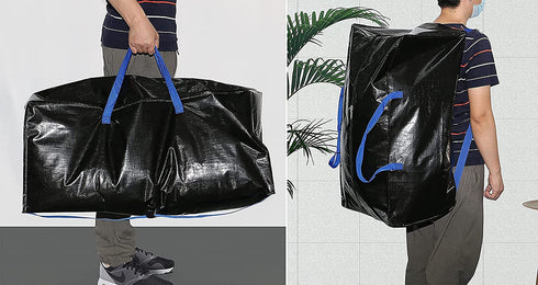 2PCS Large Size 112L Storage Bags with Backpack Straps & Strong Handles & Zippers for Moving, Travelling, Camping, Gardening Tools, Christmas Holiday Decorations Storage, 31.5×15.8×13.8inch, Black