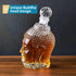 MOLIGOU Glass Decanter with Airtight Stopper, Liquor Decanter with Unique Buddha Shaped Design, Decanter Bottle for Whiskey, Brandy, Vodka, 25oz/750ml