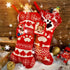 OurWarm 2Pcs Dog Christmas Stockings, Red Knit Dog Stockings with Picture Frame, Large Bone Shape Pet Stockings for Dogs Christmas Holiday Decoration