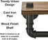 EXCELLO GLOBAL PRODUCTS Industrial Toilet Paper Holder with Rustic Wooden Shelf and Cast Iron Pipe Hardware for Bathroom, Washroom