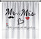 Mr Mrs Shower Curtain for Lover Couples Wedding Bridal Bathroom, Fabric Bath Decor Curtain Set with Hooks 71X71 Inches (Black and White)