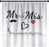 Mr Mrs Shower Curtain for Lover Couples Wedding Bridal Bathroom, Fabric Bath Decor Curtain Set with Hooks 71X71 Inches (Black and White)
