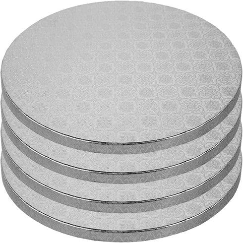 12 Inch Cake Boards - 4-Pack Cake Drums 12 Inch Dia. - Disposable Silver Cake Board Circles - Reusable Round Cake Boards - Cake Base Cardboard Cake Rounds - Cake Decorating Supplies & Baking Supplies