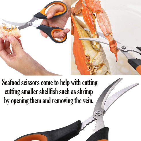 Artcome 22-Piece Seafood Tools Set Including 2 Lobster Crackers, 6 Crab Forks, 4 Lobster Shellers, 2 Butter Warmers, 1 Lobster Crab Mallets, 1 Seafood Scissor and 6 Tealight Candles