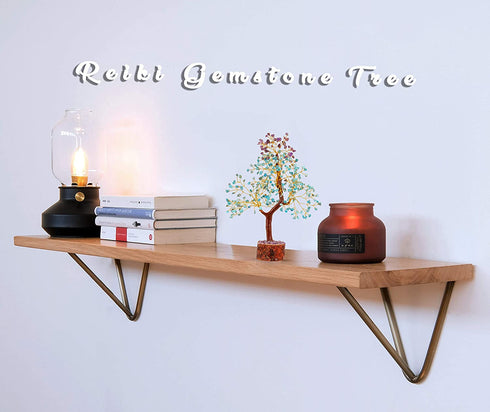 Turquoise, Amethyst Crystal - Feng Shui Decor - Amethyst Tree Decor - Natural Raw Purple Amethyst, Gemstone Tree, Office Decor, Crystal Gifts, Positive Energy Stones, Crystal Tree