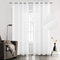 White Semi Linen Look Sheer Curtains for Bedroom, Living Room Grommet Light Filtering Solid Voile Window Curtains, Set of 2 Panels, 52 x 84 inch