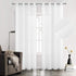 White Semi Linen Look Sheer Curtains for Bedroom, Living Room Grommet Light Filtering Solid Voile Window Curtains, Set of 2 Panels, 52 x 84 inch