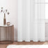White Semi Linen Look Sheer Curtains for Bedroom, Living Room Grommet Light Filtering Solid Voile Window Curtains, Set of 2 Panels, 52 x 84 inch