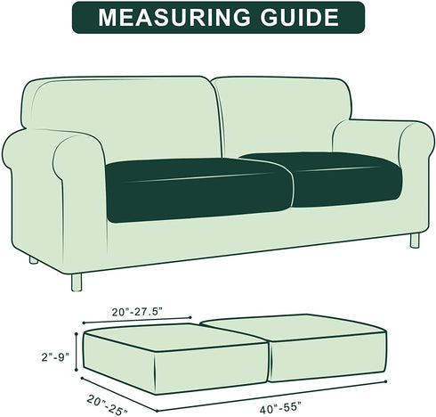 Hokway Stretch Couch Cushion Slipcovers Reversible Cushion Protector Slipcovers Sofa Cushion Protector Covers(2,Light Grey)