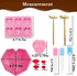 Big and Mini Breakable Heart Molds Chocolate Molds Silicone, Diamond Heart Cake Molds for Baking with Hammers, Popsicle Ice Cream Mold, Letter Number Spoon, Lip Fondant Molds (Red, 62pcs)