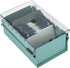 Acrimet Index Business Card Size File Holder Organizer Metal Base Heavy Duty (AZ Index Cards and Divider Included) (Green Color with Clear Crystal Plastic Lid Cover)