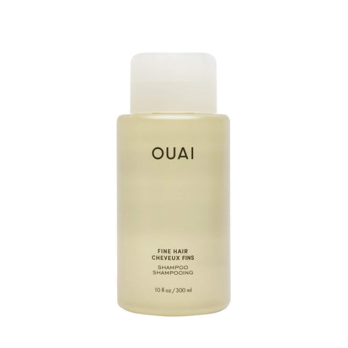 OUAI Fine Shampoo. Bring Fine Hair to the Next Level with Strengthening Keratin, Biotin and Chia Seed Oil. Hair is Left Clean, Bouncy and Voluminous. Free from Parabens, Sulfates and Phthalates. 10 oz