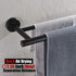 JQK Double Towel Bar, Matte Black 24 Inch Stainless Steel Bath Towel Rack for Bathroom, Towel Holder Wall Mount, Total Length 27.16 Inch, TB100L24-PB