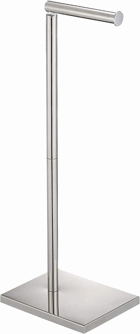 Toilet Paper Holder Stand with Reserve, Stainless Steel Tissue Roll Holder Free Standing for Bathroom