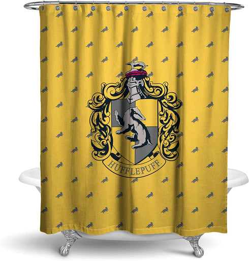 Robe Factory Harry Potter Hufflepuff Shower Curtain House Bathroom Decor with Hook Rings