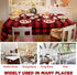 OurWarm Christmas Tablecloth Rectangle 60 x 84, Buffalo Plaid Tablecloth Rectangle, 100% Cotton Waterproof Black and Red Checkered Tablecloth for Dining Table, Buffet Party, and Christmas Table Decor