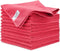 Buff Microfiber Cleaning Cloth | Red (12 Pack) | Size 16" x 16" | All Purpose Microfiber Towels - Clean, Dust, Polish, Scrub, Absorbent