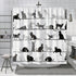 DESIHOM Funny Cat Shower Curtain Animal Black and White Shower Curtain Cartoon Fun Novelty Shower Curtain Polyester 72x72 Inch