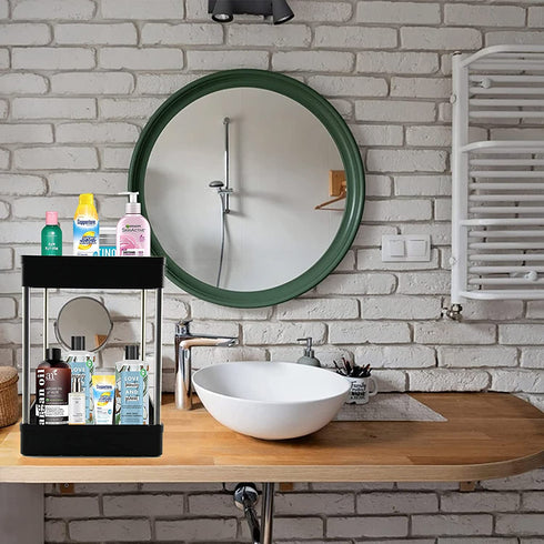 Under Sink Organizer Under Bathroom Sink Storage 2 Tier Organizer Under Sink Shelf Organizer Black Countertop Storage Shelf With Hooks Under Cabinet Shelf Organizer Bathroom Kitchen
