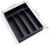 Drawer Organizers, Berglander Black Leather Wood Kitchen Silverware Tray For Drawer, Utensil Tray Drawer Organizer, Kitchen Silverware Organizer, Cutlery Flatware Organizer With Drawers