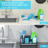 stusgo Black Kitchen Sink Caddy Sponge Holder for Sink 304 Stainless Steel Kitchen Sink Organizer for Kitchen Countertop