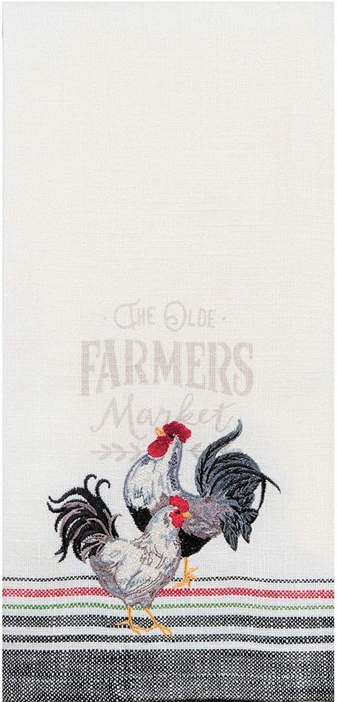 Kay Dee Designs Farmers Market Roosters Kitchen Towels Dishtowels, Set of 2 Tea Towel & Flour Sack Rooster Towels for Farmhouse Kitchen Decor Towels