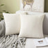 MIULEE Pack of 2 Decorative Throw Pillow Covers Soft Corduroy Solid Outdoor Pillow Cases Spring Cream White Pillowcases for Couch Cushion Sofa Bedroom 20 x 20 Inch
