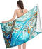 Beach Towel Sand Free Absorbent Bath Towel Blanket for Swimming Travel Yoga Camping, Turquoise Marble