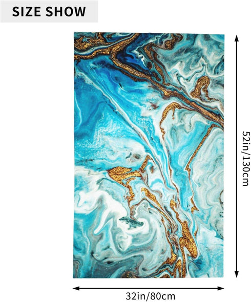 Beach Towel Sand Free Absorbent Bath Towel Blanket for Swimming Travel Yoga Camping, Turquoise Marble