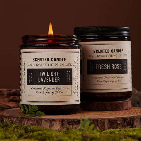 Candles, Scented Candle Gift Set, 2 Pack 14.4 Oz Soy Wax Candle Set, Scented Candles for Home, Lavender & Sandalwood Rose Aromatherapy, Women Gifts for Birthday, Mother's Day, Valentine's Day
