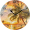 KUWT Palm Tree Wall Clock Silent Non-Ticking, Beach 9.5 Inch Round Wall Clock Battery Operated Hawaiian Coastal Clock Decor for Home Wall Bathroom Kitchen Bedroom Living Room Office Classroom Patio