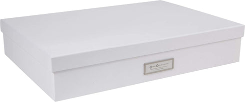 Bigso Sverker Fiberboard Legal/Art Storage Box, 3.3 x 17.1 x 12.2 in, White