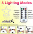Yostyle Waterfall Christmas Decorations Star Lights String, 317 LED Outdoor Christmas Tree Lights with Topper Star, 8 Modes Decorative Water Flow Lights for Yard Party Holiday Decor (Cool White)