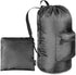 Large Laundry Bag with Adjustable Shoulder Strap - Machine Washable, Heavy Duty, Waterproof, Locking Drawstring Closure Laundry Backpack with Two Pockets for Extra Storage (Black)