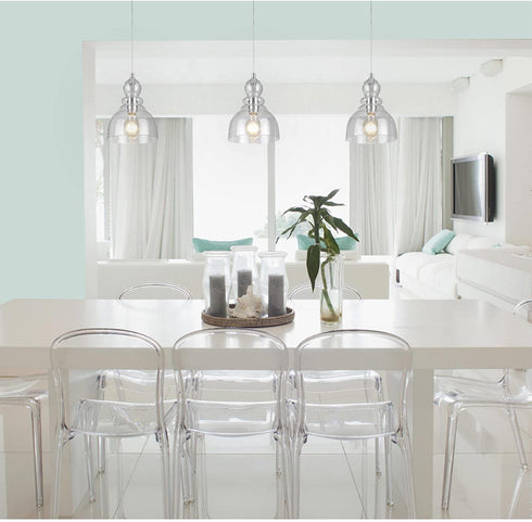 Westinghouse Lighting 6100700 One-Light Indoor Mini Pendant, Brushed Nickel Finish with Clear Seeded Glass