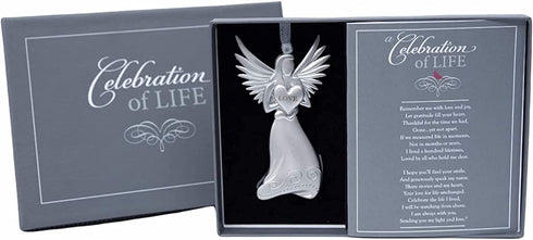 ‹‹Memorial/Remembrance Angel Ornament with Celebration of Life Poem- Sympathy Gift for Loss of Loved One/Memorial Ornament for Christmas Tree in Memory of Lost Loved Ones